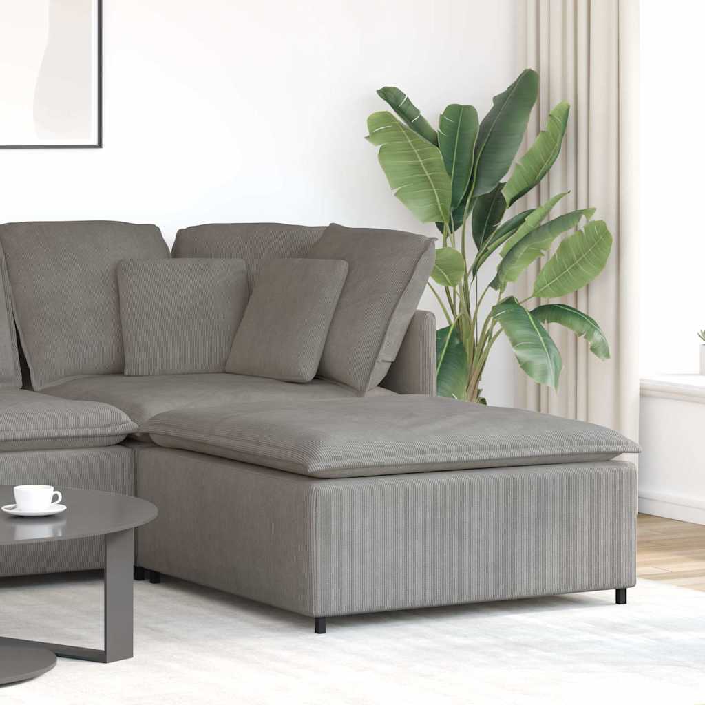 vidaXL Modulares Sofa Fußhocker-Modul Hellgrau 100x100x48 cm