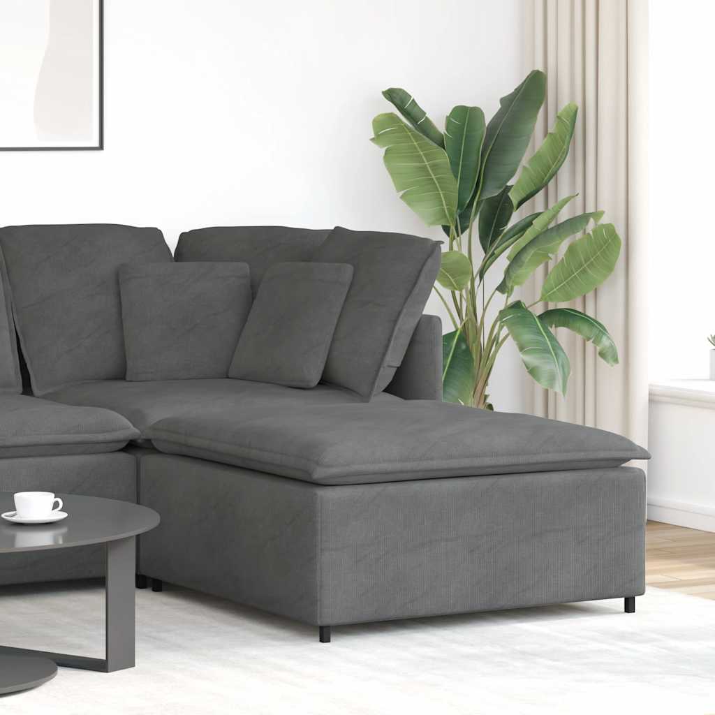 vidaXL Modulares Sofa Fußhocker-Modul Dunkelgrau 100x100x48 cm