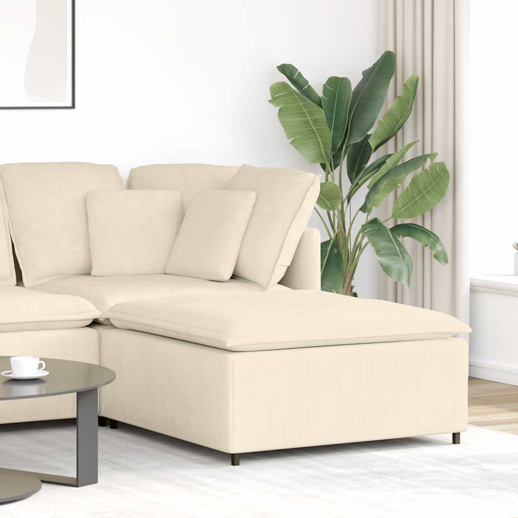 vidaXL Modulares Sofa Fußhocker-Modul Creme 100x100x48 cm