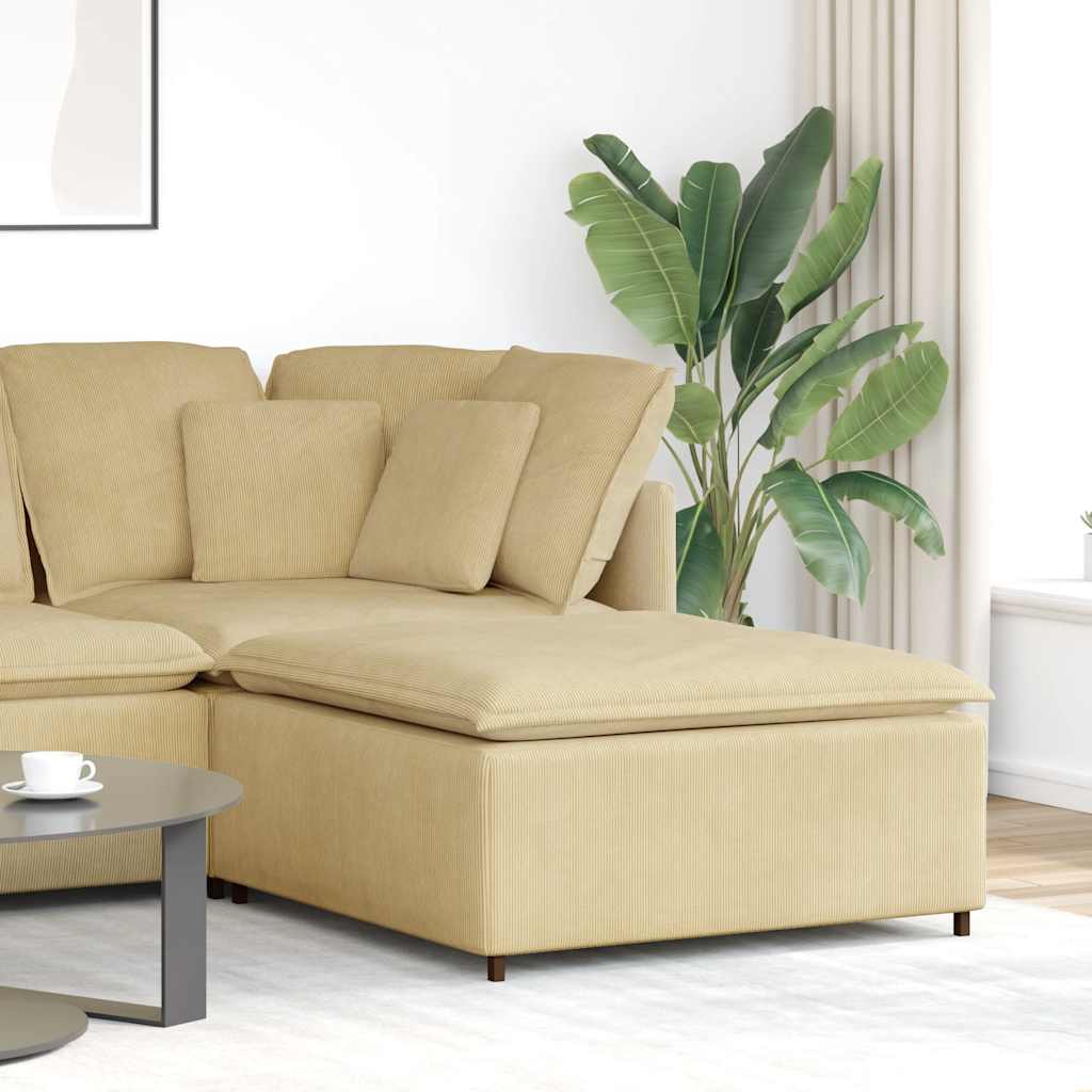 vidaXL Modulares Sofa Fußhocker-Modul Hellgrün Grau 100x100x48 cm