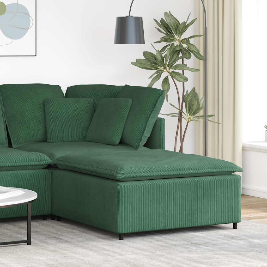 vidaXL Modulares Sofa Fußhocker-Modul Dschungelgrün 100x100x48 cm