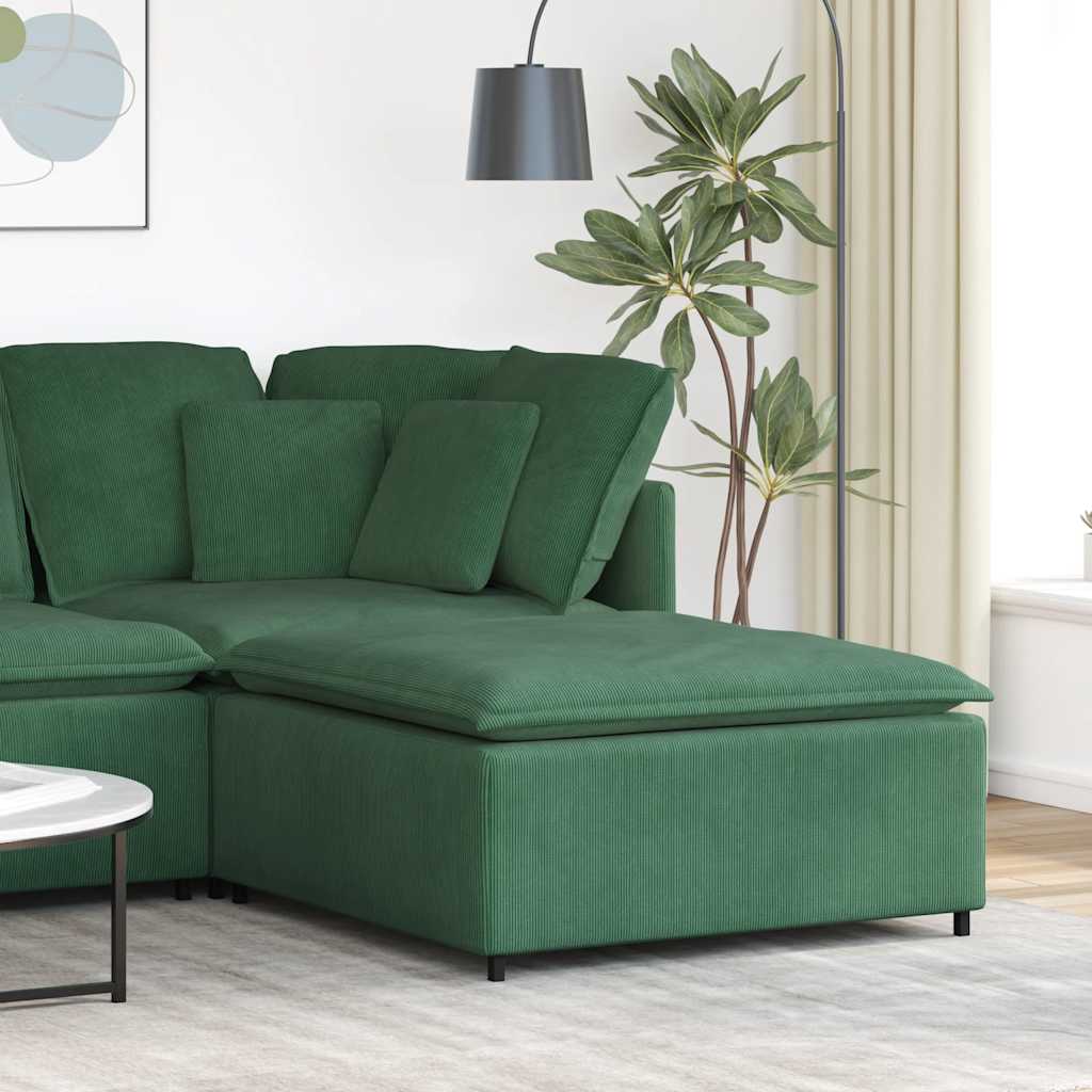 vidaXL Modulares Sofa Fußhocker-Modul Dunkelgrün 100x100x48 cm
