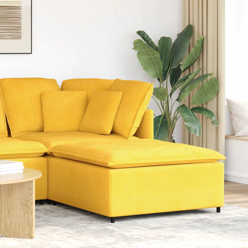 vidaXL Modulares Sofa Fußhocker-Modul Hellgelb 100x100x48 cm