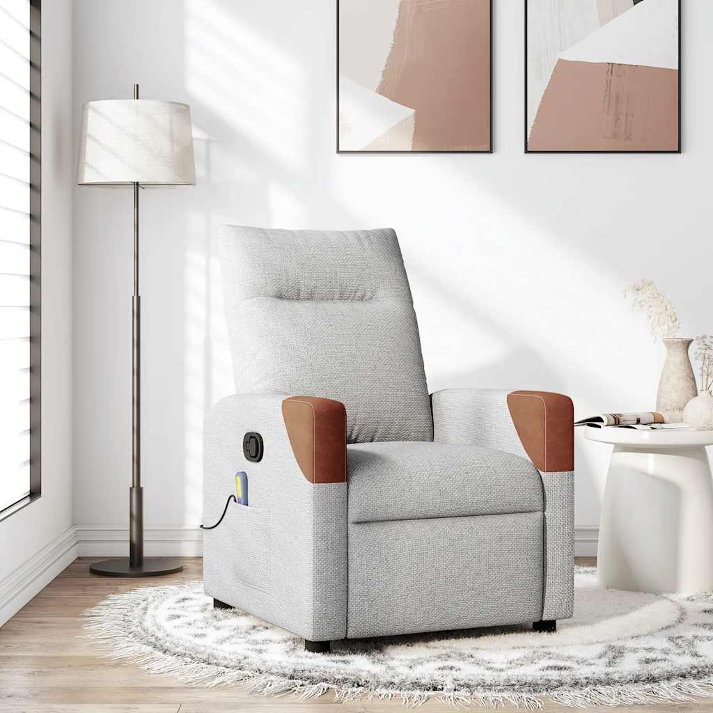 vidaXL Massagesessel Wolkengrau Stoff