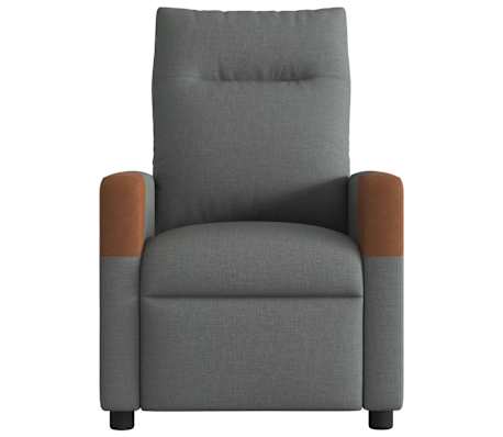 vidaXL Massage Recliner Chair Dark Grey Fabric