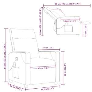 Masážní polohovací křeslo taupe textil - obrázek 14