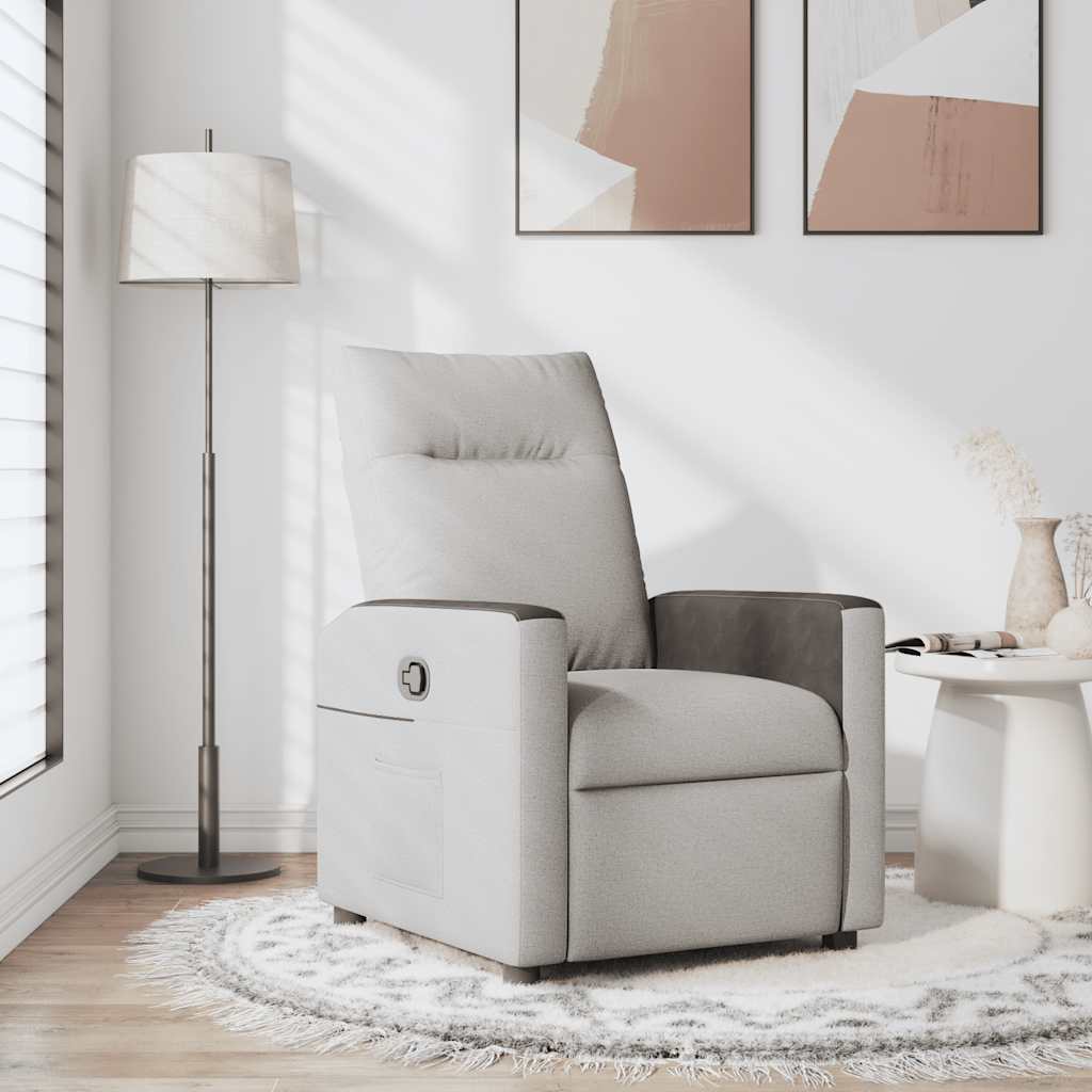 vidaXL Scaun extensibil din stofă gri nor