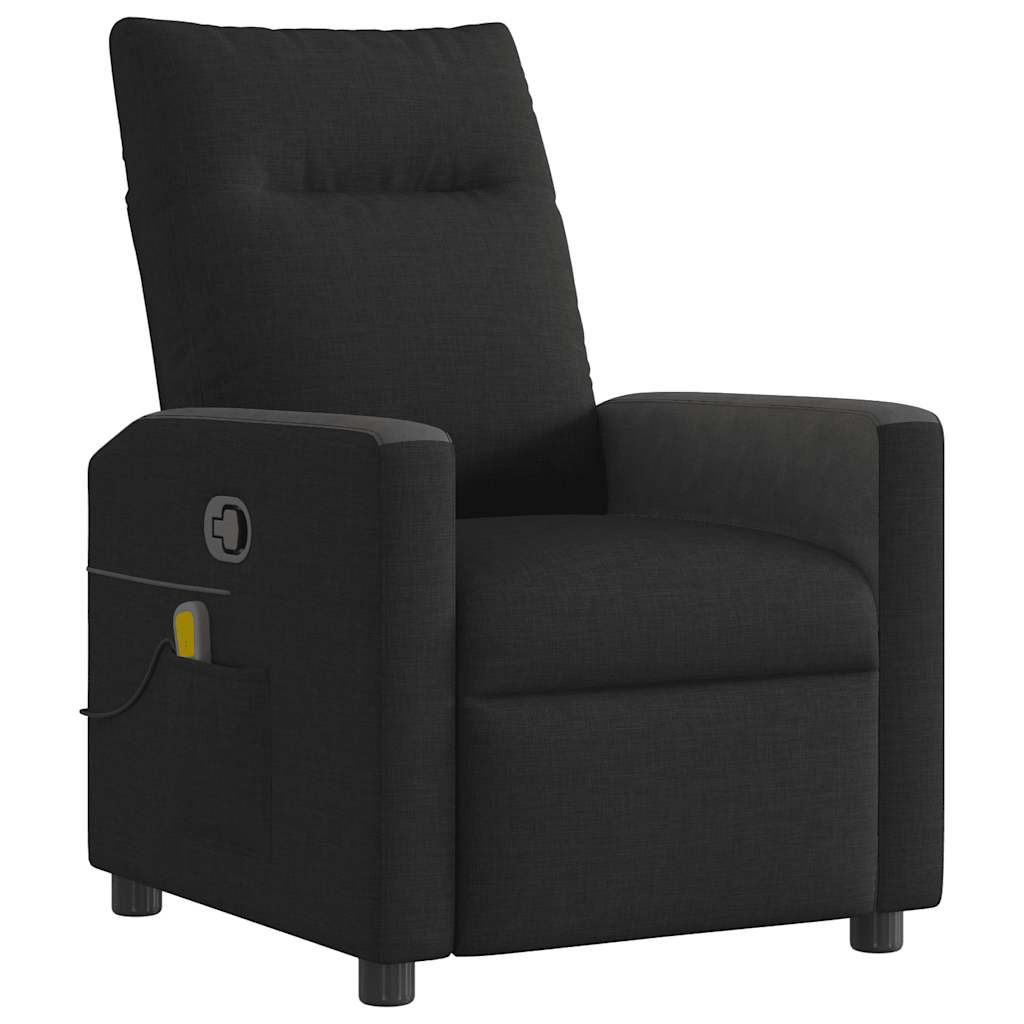 vidaXL Fotoliu de masaj rabatabil, negru, material textil