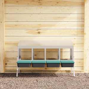 vidaXL Chicken Nesting Box 4 Compartments with Legs Galvanised Steel