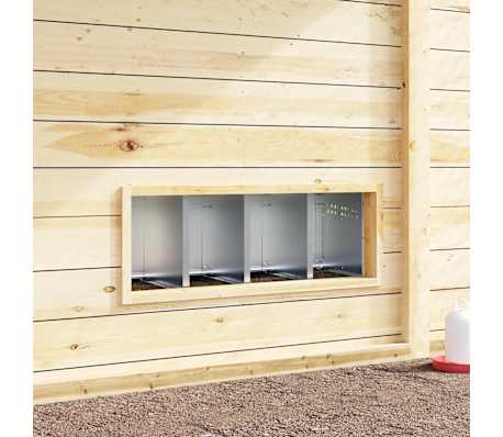 vidaXL Chicken Nesting Box 4 Compartments Wall-Mounted Galvanised Steel