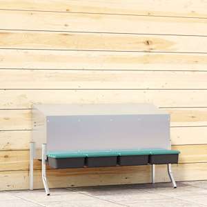 Gnezdišče za piščance s 3 predelki in nogami iz pocinkanega jekla