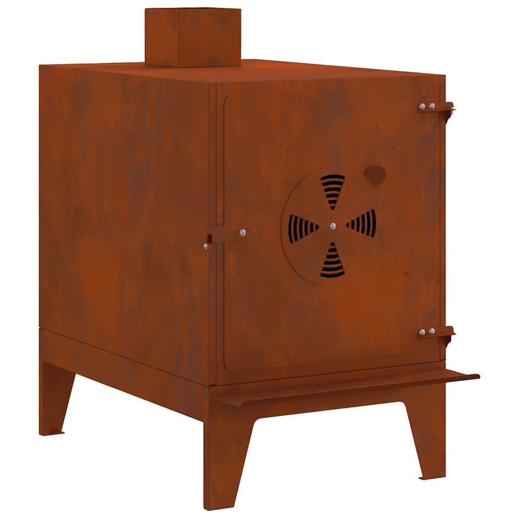 vidaXL Kempingová kamna 35x50x60 cm cortenová ocel