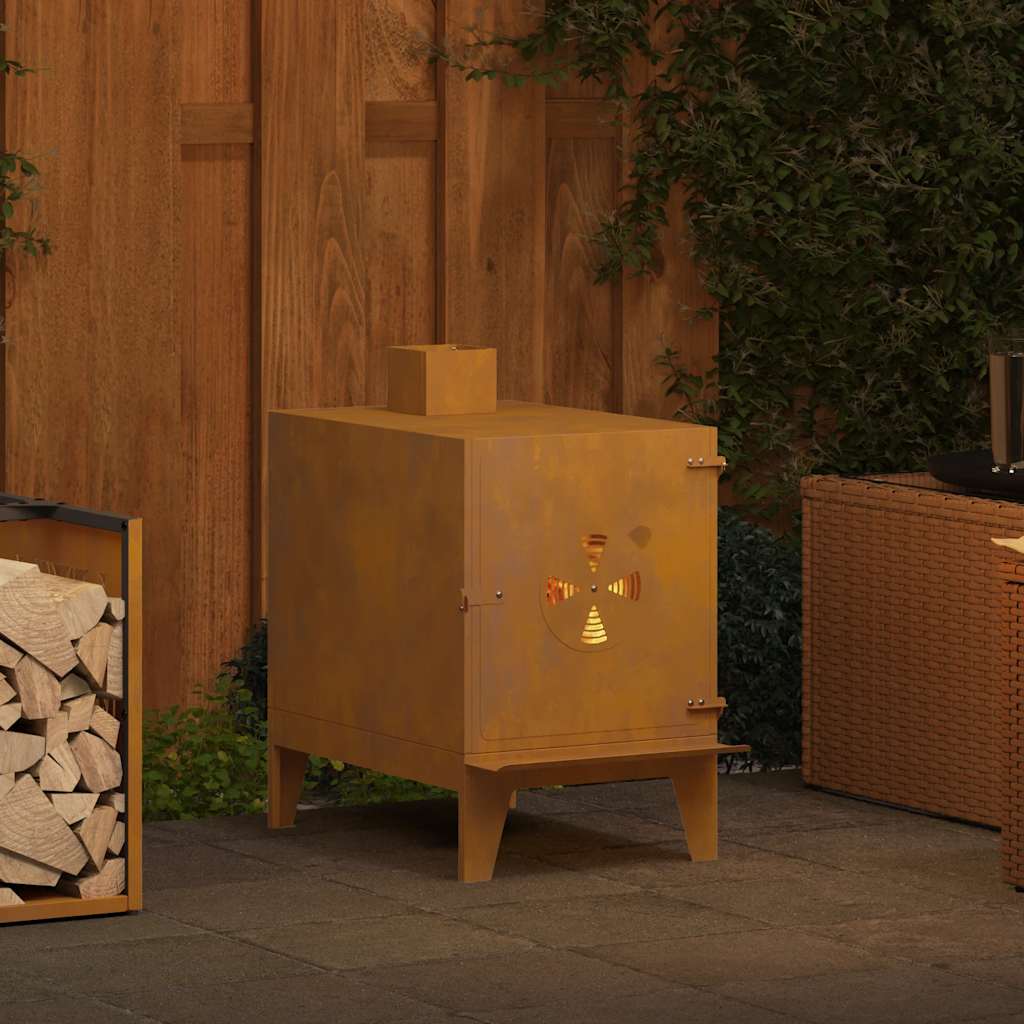 vidaXL kemping tűzhely 35x50x60 cm Corten acél