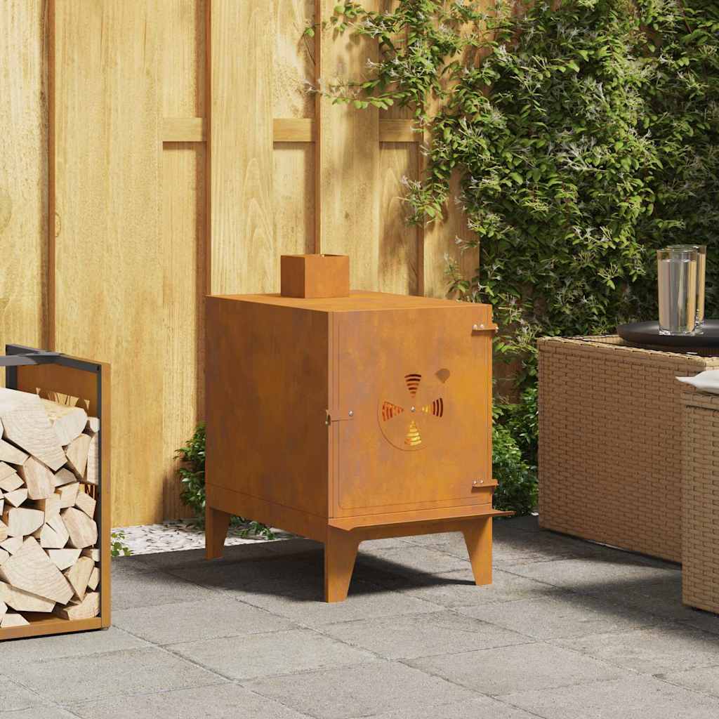 vidaXL Sobă de camping 35x50x60 cm Oțel Corten