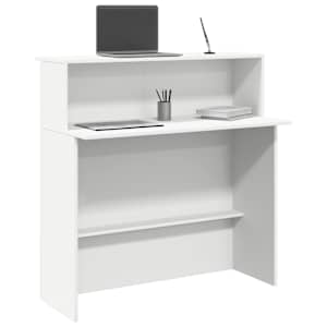 Recepcijska miza bela 100x50x103,5 cm inženirski les