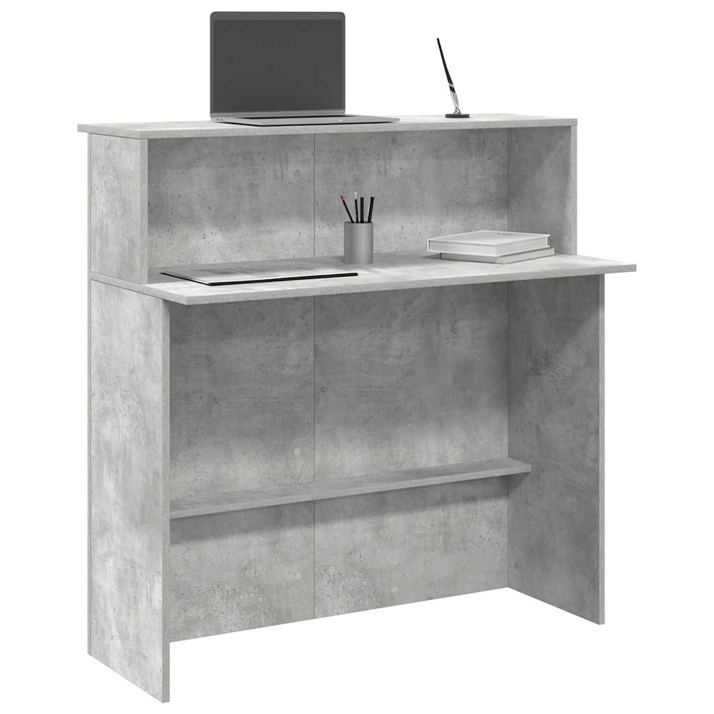 vidaXL Birou de recepție Gri beton 100x50x103,5 cm Lemn prelucrat