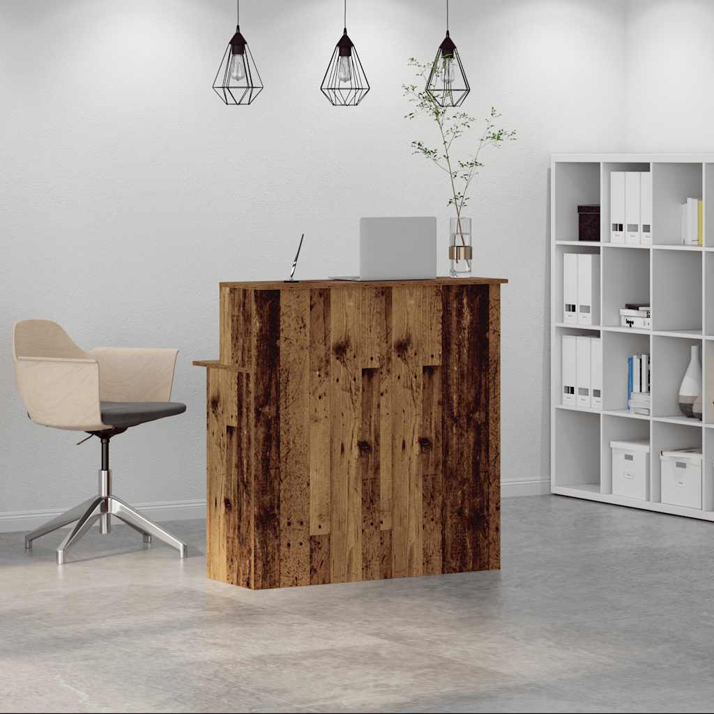 vidaXL Vastaanottopöytä vanha puu 100x50x103,5 cm suunniteltu puu
