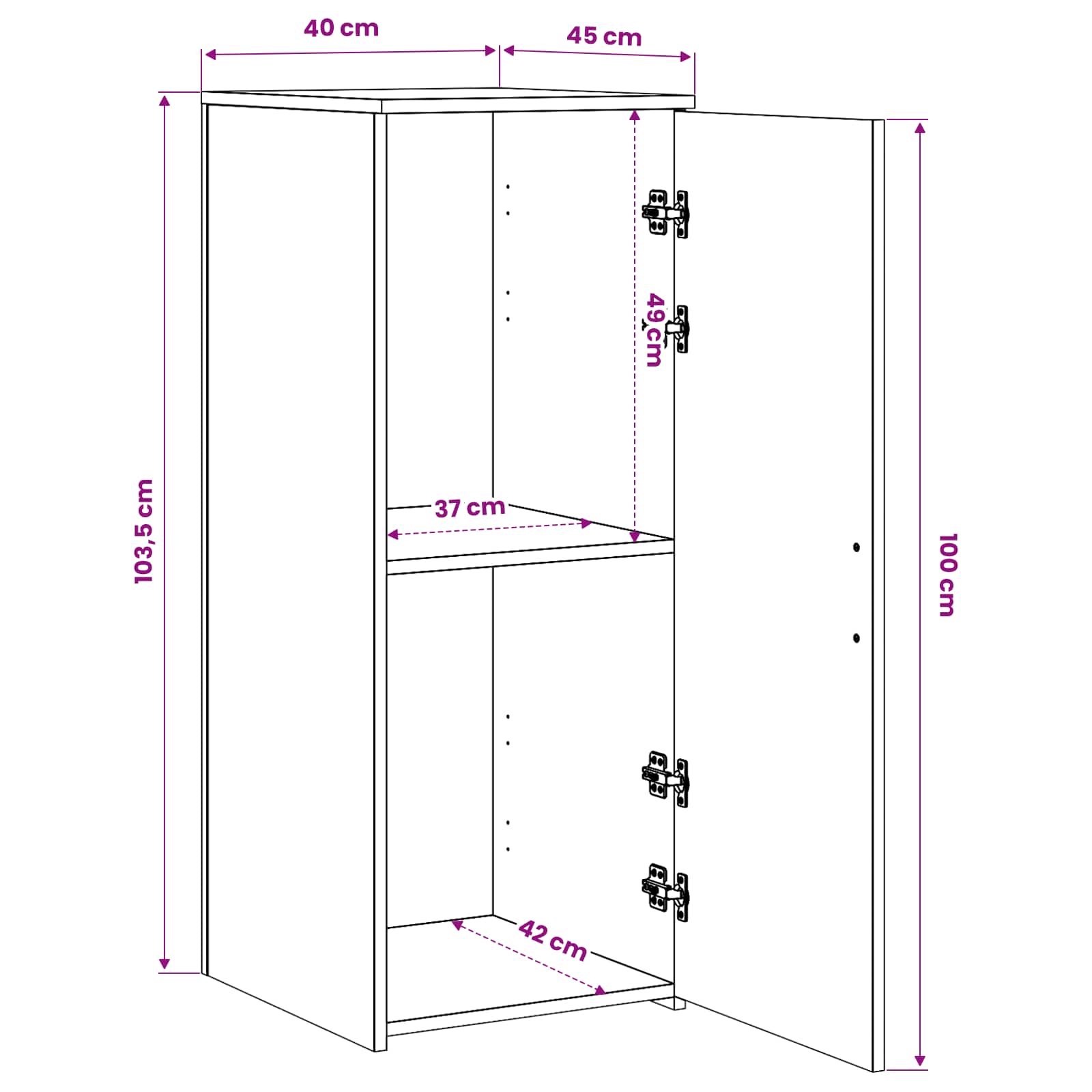 Storage Cabinet size guide