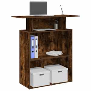 Sprejemna miza dimljeni hrast 100x40x104 cm inženirski les