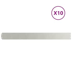 Okraj trávníku 10 ks 10 x 103 cm Nerezová ocel Stříbrná - obrázek 2