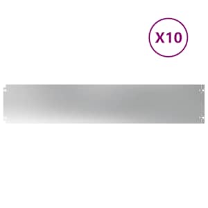 Okraj trávníku 10 ks 20 x 103 cm Pozinkovaná ocel Stříbrná - obrázek 2