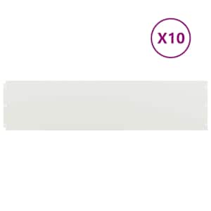 Okraj trávníku 10 ks 25 x 103 cm Studeně válcovaná ocel Bílá - obrázek 2