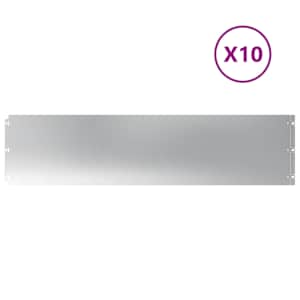 Okraj trávníku 10 ks 25 x 103 cm Pozinkovaná ocel Stříbrná - obrázek 2