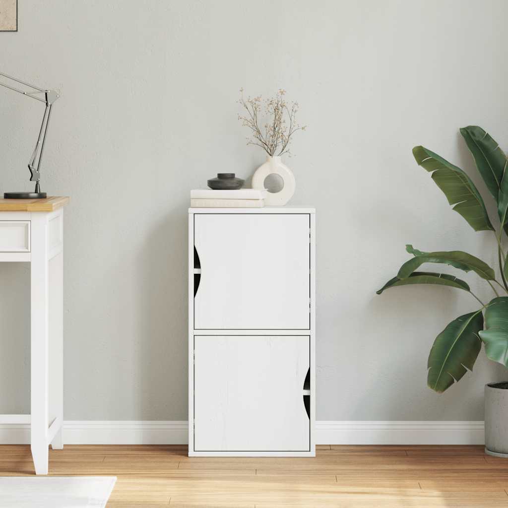 vidaXL Sivukaappi ODDA valkoinen 40x24x79 cm massiivipuu mänty