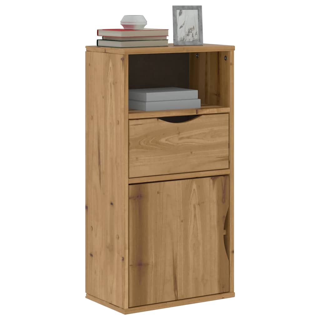 vidaXL Beistellschrank mit Schublade ODDA 40x24x79cm Massivholz Kiefer