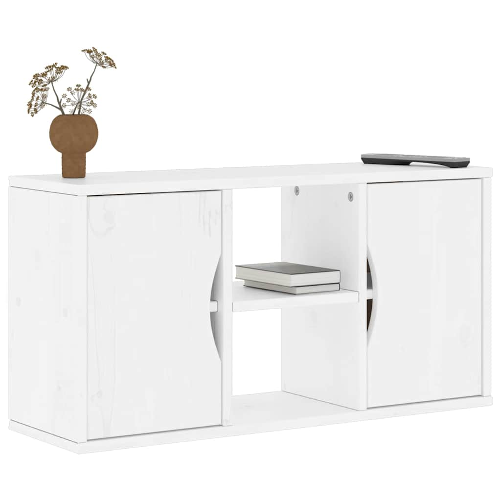 vidaXL TV-Schrank ODDA Weiß 79x24x40 cm Massivholz Kiefer