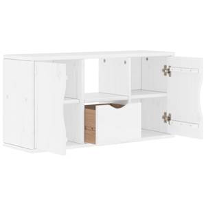 TV skříňka se zásuvkou ODDA bílá 79x24x40 cm Borovicový masiv - obrázek 5
