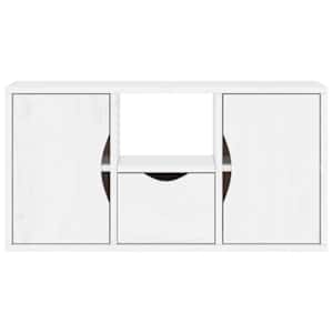TV skříňka se zásuvkou ODDA bílá 79x24x40 cm Borovicový masiv - obrázek 6