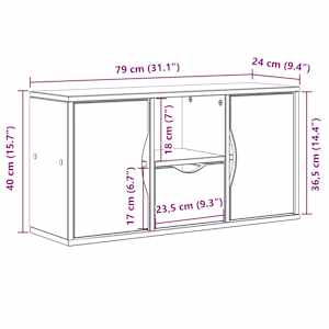 TV skříňka se zásuvkou ODDA bílá 79x24x40 cm Borovicový masiv - obrázek 10