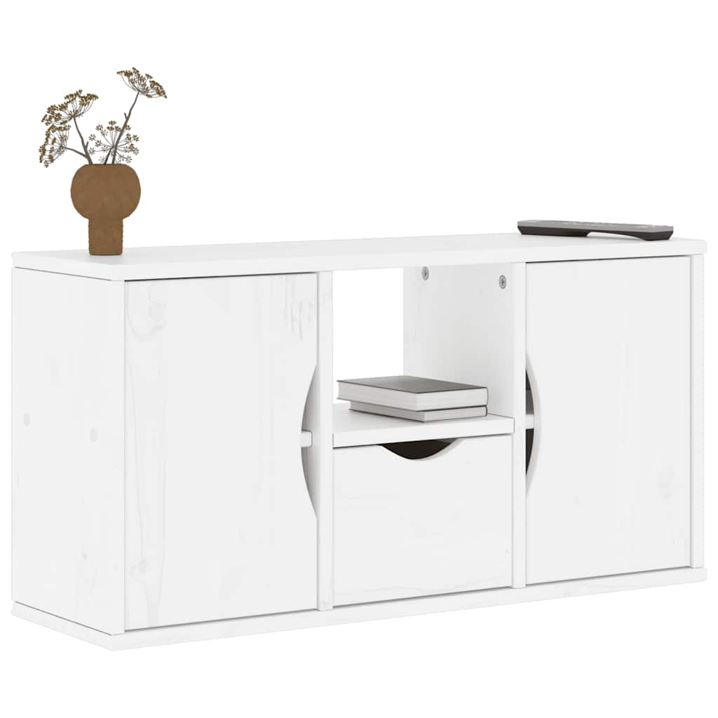 vidaXL TV-Schrank mit Schublade Weiß 79x24x40 cm Massivholz Kiefer