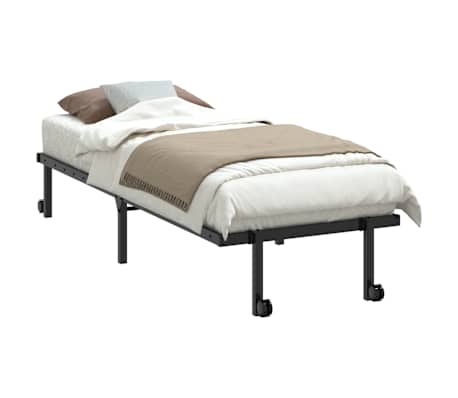 vidaXL Bedframe zonder matras opvouwbaar 75x190 cm staal zwart