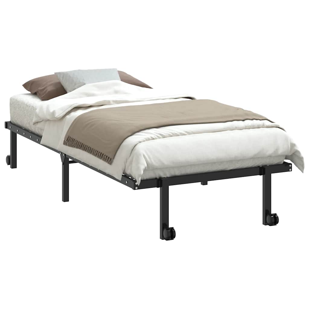 vidaXL fekete acél ágykeret matrac nélkül összecsukható 90x190 cm