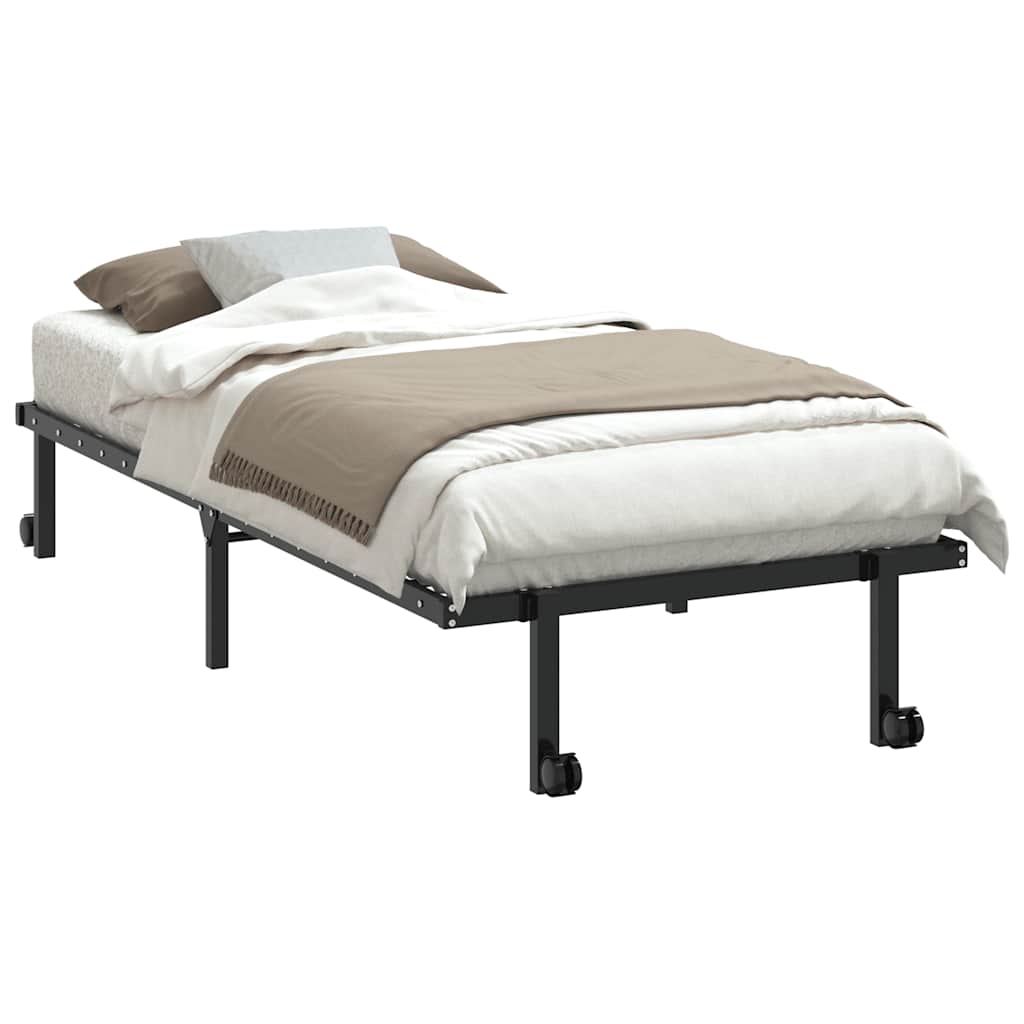 vidaXL Bedframe zonder matras opvouwbaar 90x200 cm staal zwart afbeelding