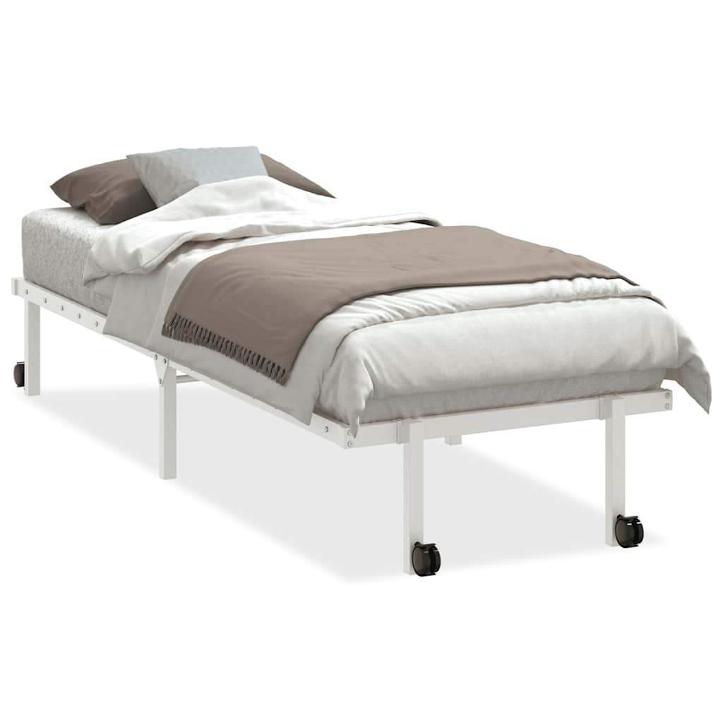 vidaXL Rám postele bez matrace skládací bílý 75x190 cm ocelový