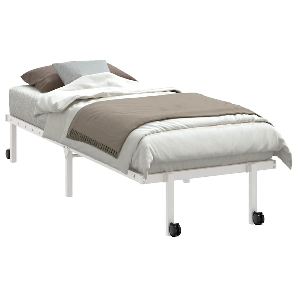 vidaXL Bedframe zonder matras opvouwbaar 75x190 cm staal wit, foto 4
