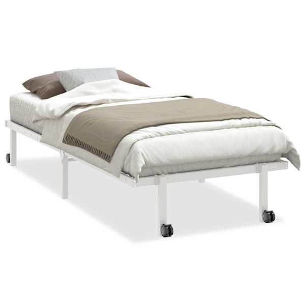 vidaXL voodiraam ilma madratsita Kokkupandav valge 90x200 cm terasest