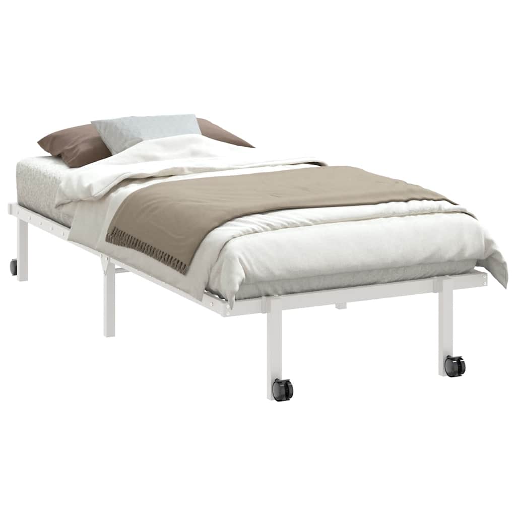 vidaXL Bedframe zonder matras opvouwbaar 90x200 cm staal wit afbeelding