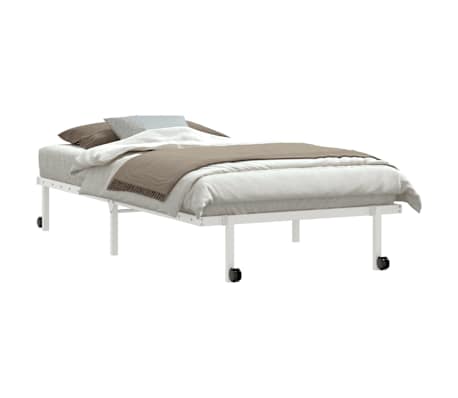 vidaXL Bedframe zonder matras opvouwbaar 100x200 cm staal wit