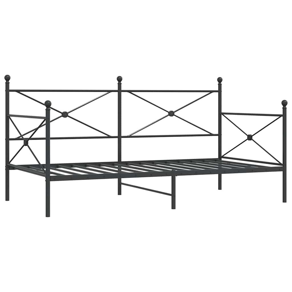 vidaXL Dnevna postelja brez ležišča Black 100x190 cm Steel