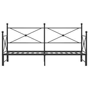 Válenda se přistýlkou bez matrace černá 75 x 190 cm ocel - obrázek 6
