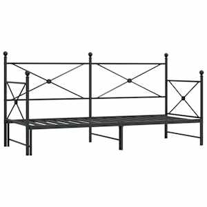 Lehátko bez matrace 80x200 cm černé ocelové - obrázek 2