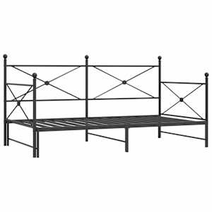 Válenda se přistýlkou bez matrace černá 100x190 cm ocel - obrázek 2