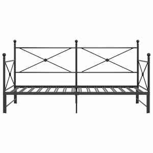 Válenda se přistýlkou bez matrace černá 100x190 cm ocel - obrázek 6