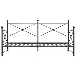 Válenda se přistýlkou bez matrace černá 100x200 cm ocel - obrázek 6