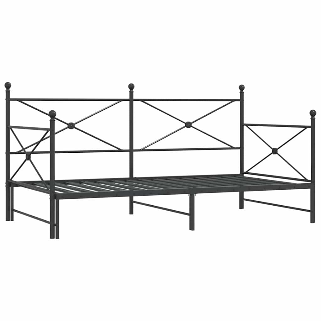 E-shop vidaXL Váľanda s kolieskom bez matraca Čierna 107x203 cm Oceľ