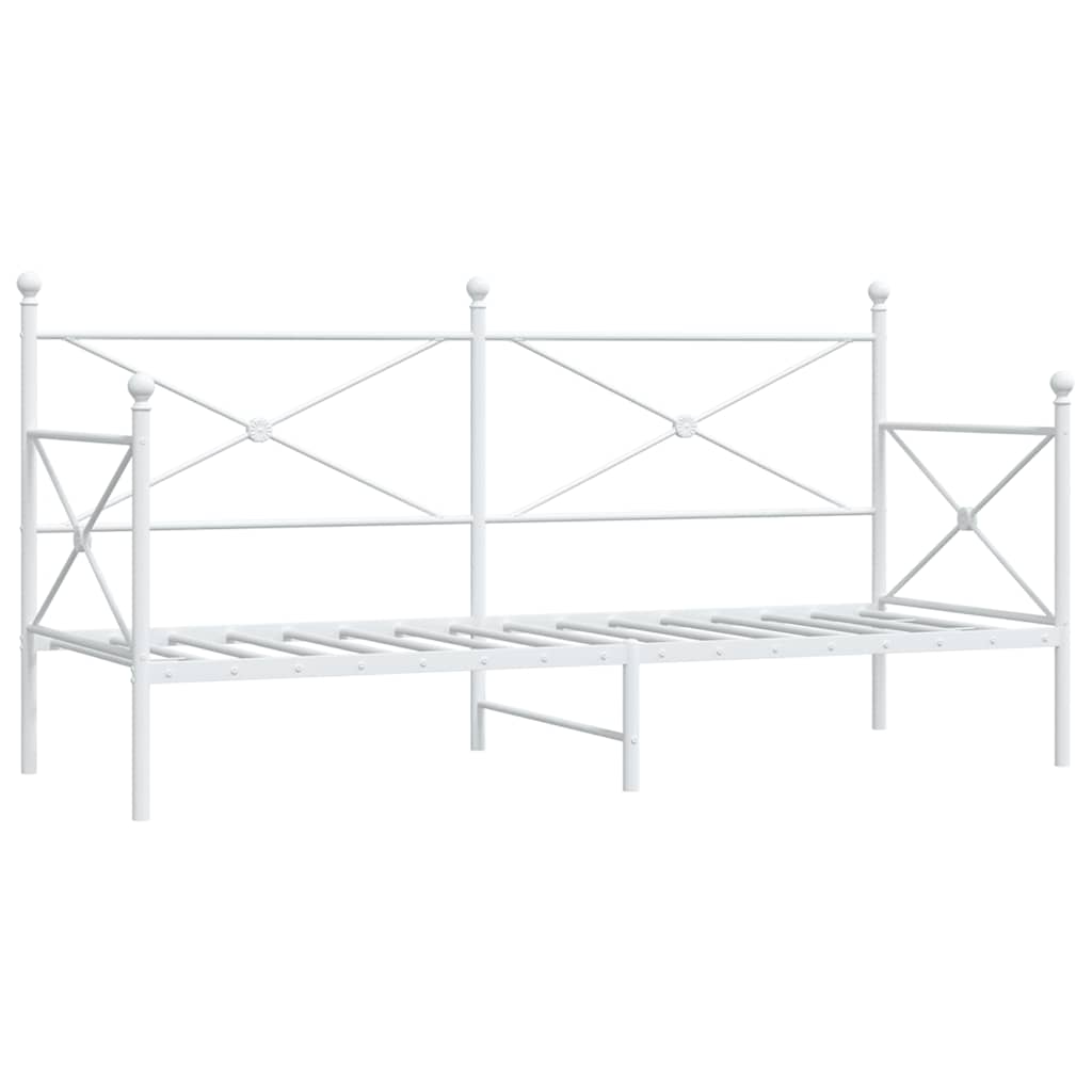 E-shop vidaXL Denná posteľ bez matraca Biela 80x200 cm Oceľ